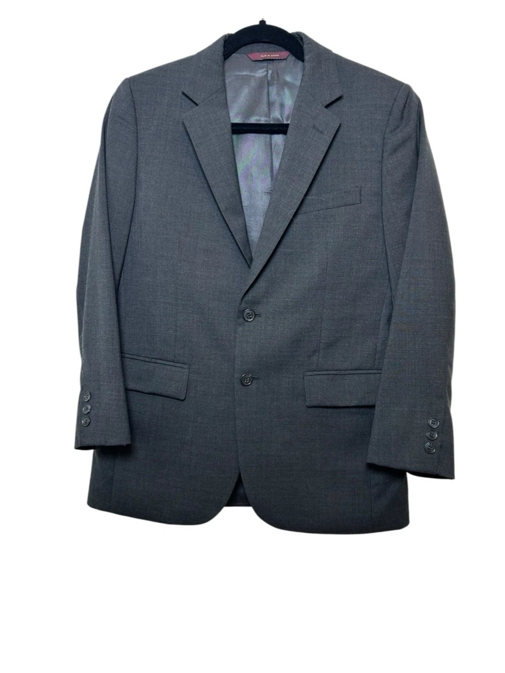 Brooks Brothers Brooksease Gray 100% Wool Blazer Jacket Boys Size 16 Wedding